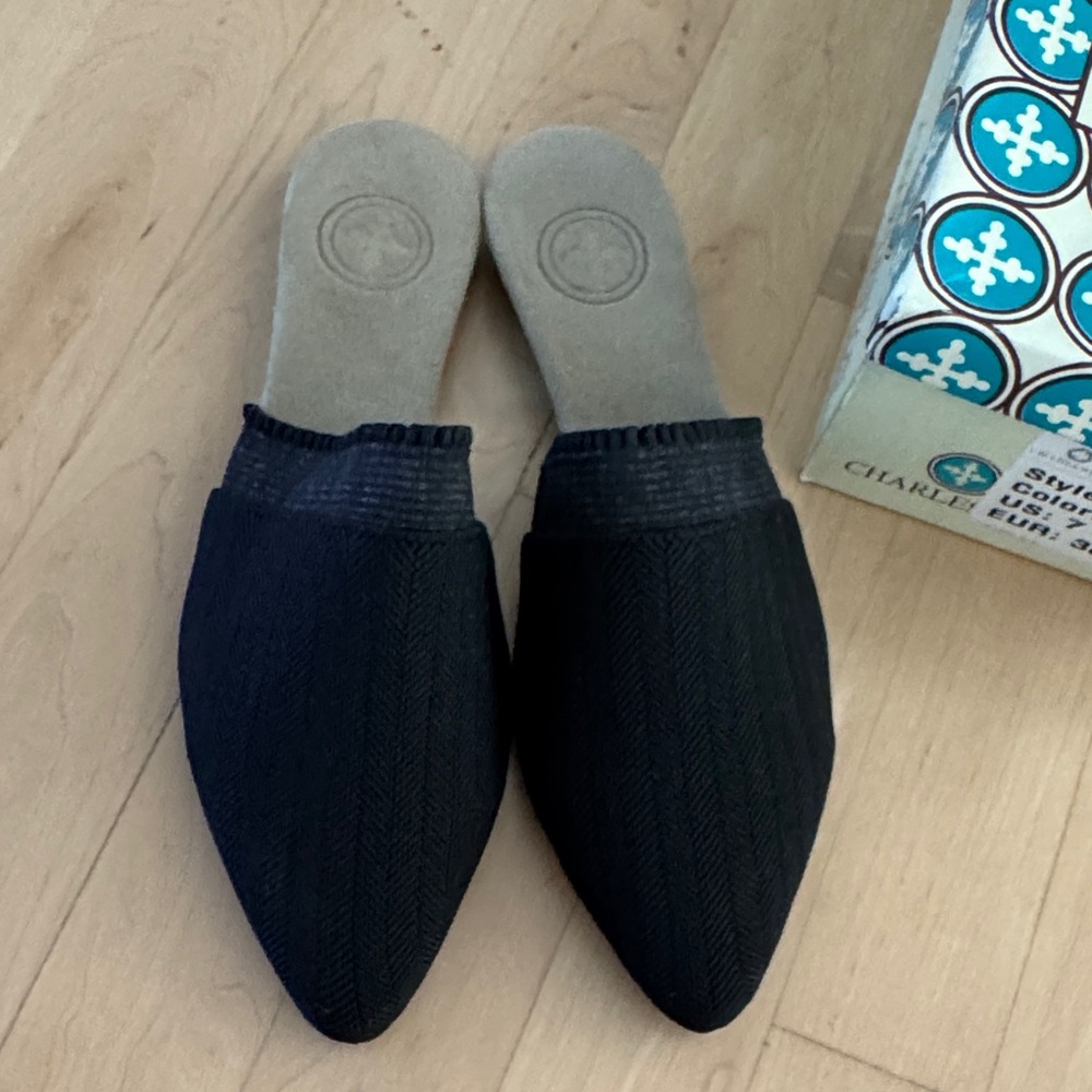 Charleston Shoe Co. Black Slip-On Mule